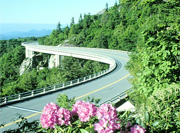 The Linn Cove Viaduct on the Blue Ridge Parkway.