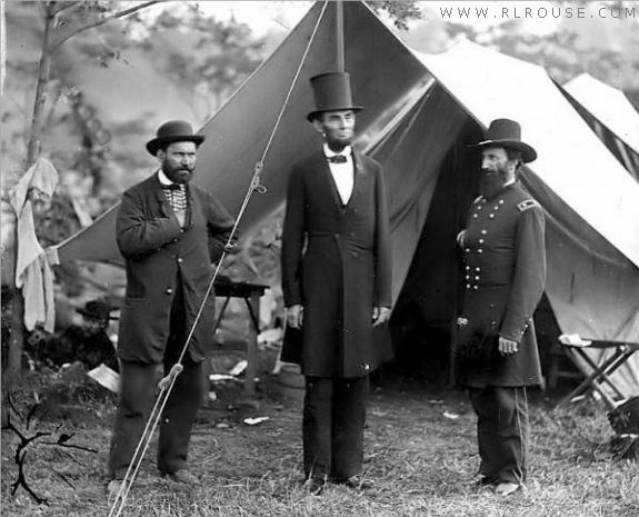 Abraham Lincoln visiting Antietam.