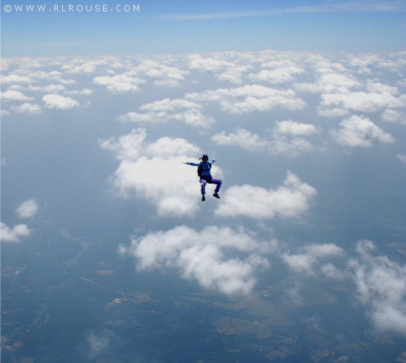 Amy "sitting" on a cloud.