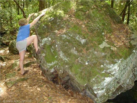 Olivia Conquering A Boulder
