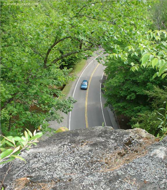 Looking down from Backbone Rock