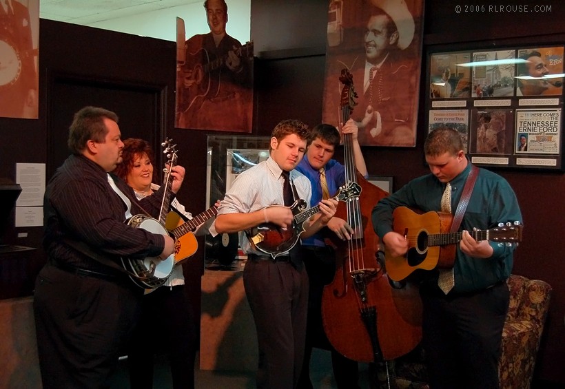 The Boohers pickin' at the Mountain Music Museum.