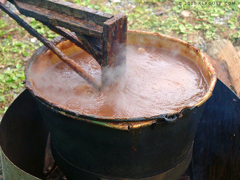 Making apple butter at moms.