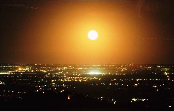 Moon over Boulder, Colorado