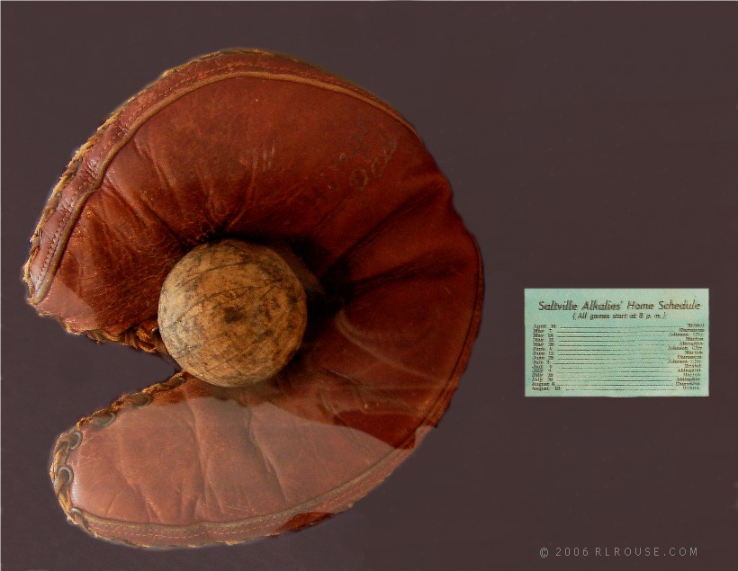 Artifacts from the Saltville Alkalies semi-pro baseball team.