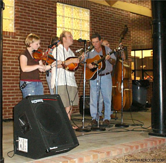 Sapling Grove Bluegrass Band performing in Bristol, TN.