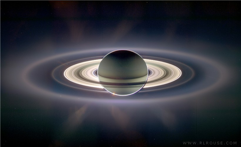 The earth as seen from beyond the planet Saturn.