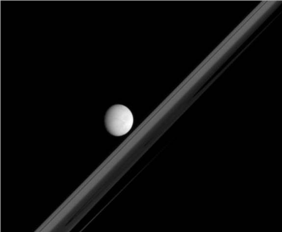 Saturn's Rings & The Moon Enceladus