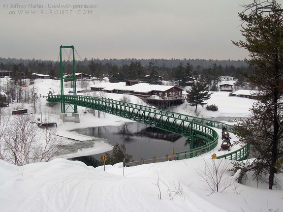 Snowmobile bridge.